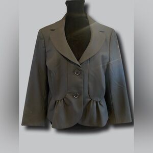 LOFT Black Ruffle Blazer